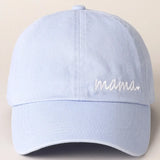Mama Embroidered Hat Blue