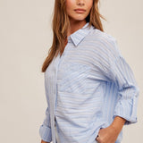 Forget Me Not Blue Button Down