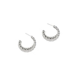 Silver Braided Hoop Earrings