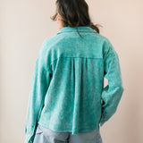 Emerald Washed Terry Shacket