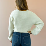 Sadira Fluffy Cardigan-White