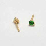 Green Cz Round Stud Earrings