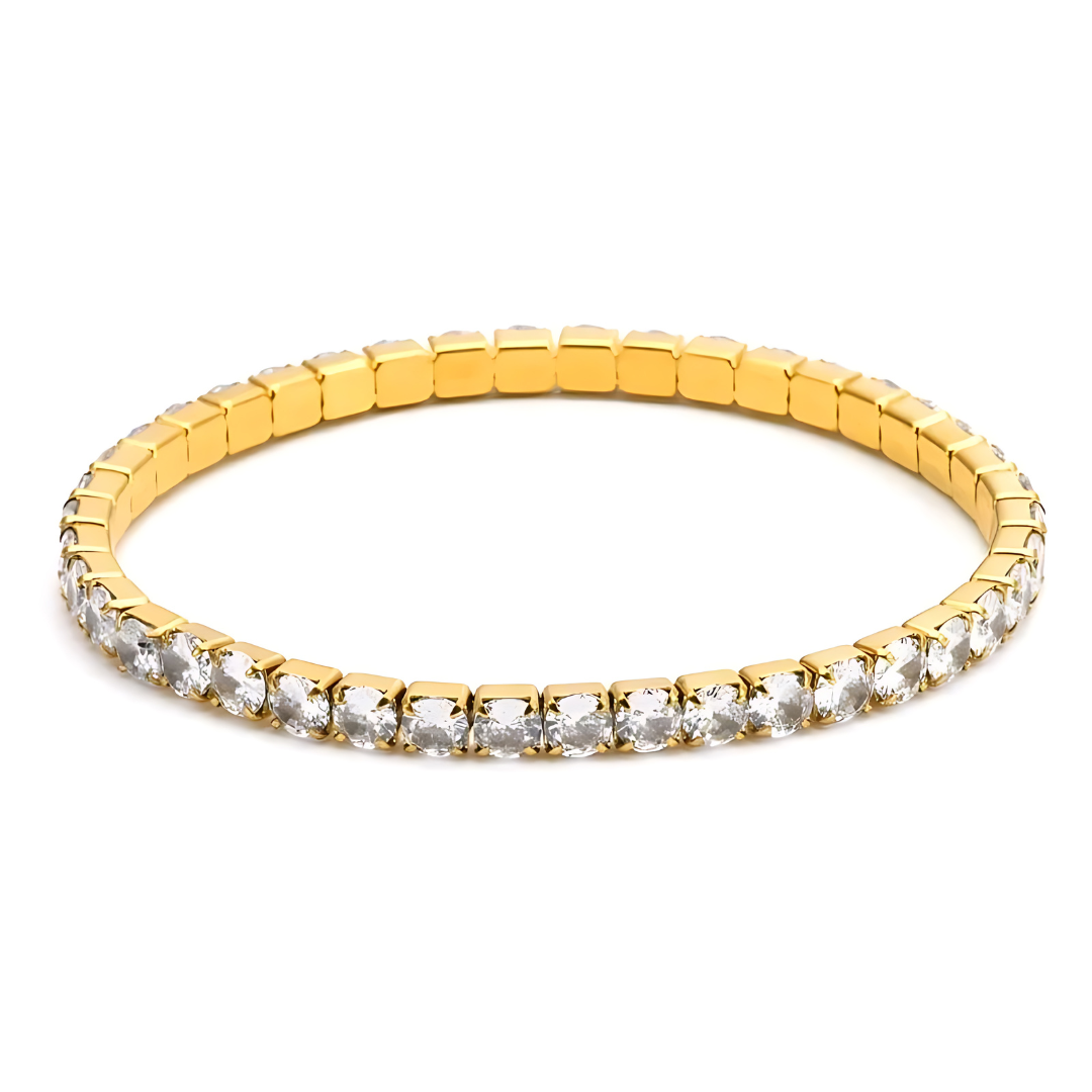 Eileen CZ Stretch Bracelet - Gold