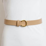 Minimalist Gold Horseshoe Belt Beige