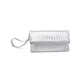 Aria Woven Clutch Silver