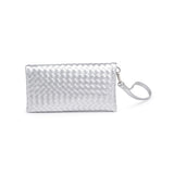 Aria Woven Clutch Silver