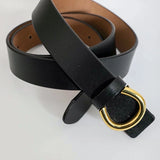 Minimalist Gold Horseshoe Belt Black