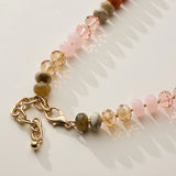 Mixed Beaded Necklace-Pink