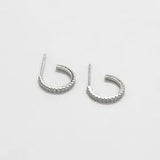 Mini Pave Silver Hoop