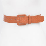 Faux Leather Braided Belt Camel