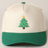 Christmas Tree Embroidered Ball Cap