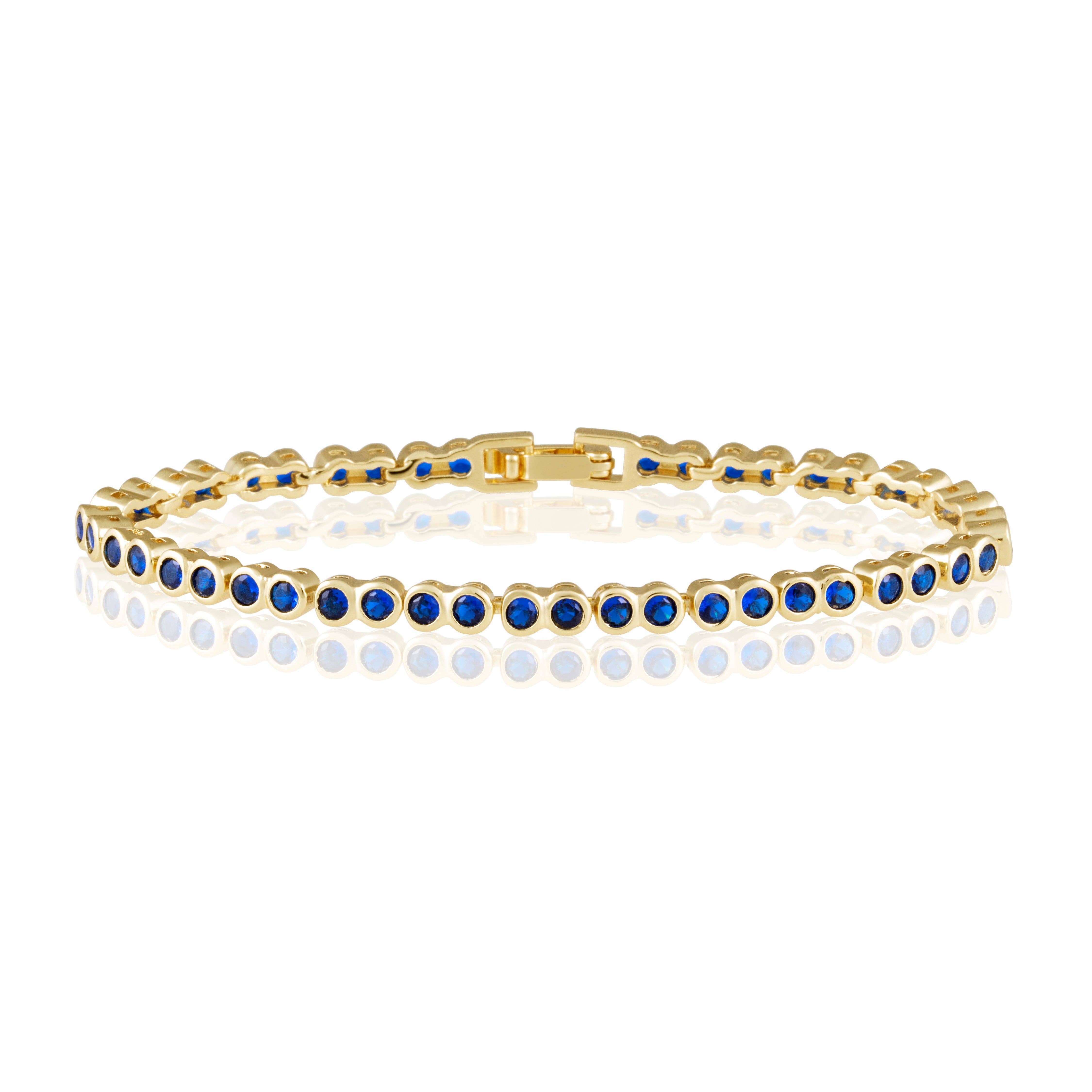 Bezel Tennis Bracelet - Sapphire