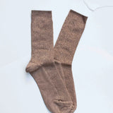 Modal Glitter Socks-Mocha