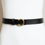 Minimalist Gold Horseshoe Belt Black