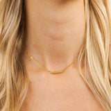 Mini Bar Necklace- Paperclip Chain