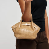 Selena Tan Woven Crossbody