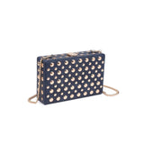 Desi Studded Clutch Navy