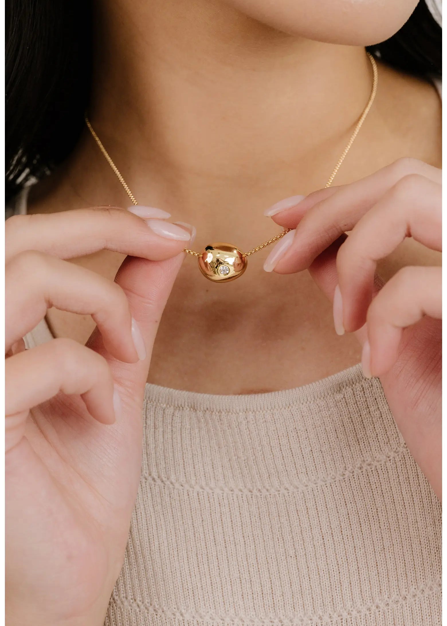 Crystal Pebble Necklace
