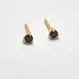 Gold Black Cubic Zirconia Earrings
