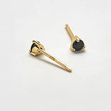 Gold Black Cubic Zirconia Earrings