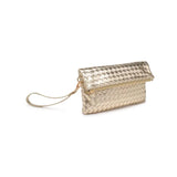 Aria Woven Clutch Gold