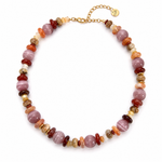 Ellison+Young Terra Luxe graduated stone bead necklace with gold accents