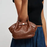 Selena Brown Woven Crossbody