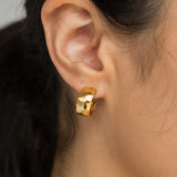 Gold Mini Hammered Hoops