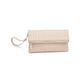 Aria Woven Clutch Nude