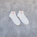 Mini Heart Ankle Socks - Red