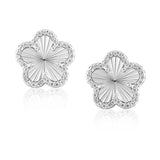 Adeline Pave Outline Clover Stud - Silver