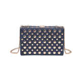 Desi Studded Clutch Navy