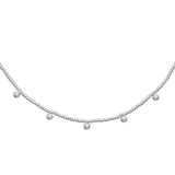 Silver Beaded Pearl Necklace