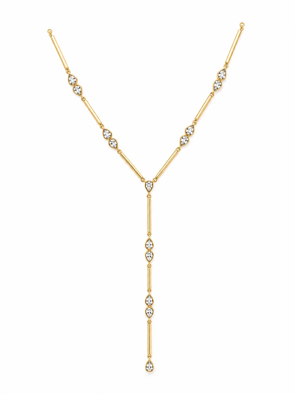 Sahira Jewelry Delphine gold teardrop lariat necklace