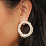 Open Circle Pave Earrings