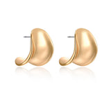 Curved Stud Earrings Gold