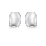 Curved Stud Earrings Silver