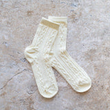 Noble Twist Socks-Ivory