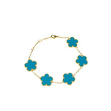 Adeline Clover Bracelet-Turquoise