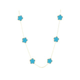 Adeline Clover Necklace - Turquoise