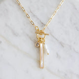 Mother Of Pearl Charm Toggle Necklace