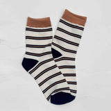Classic Carmel Stripe Crew Socks