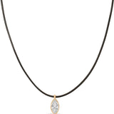 Marquise Crystal Pendant Cord Necklace