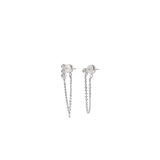 Silver Crystal Chain Earrings