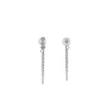 Silver Crystal Chain Earrings