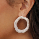 Open Circle Pave Earrings
