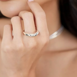 Modern Silver Flow Ring