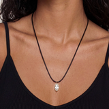 Marquise Crystal Pendant Cord Necklace