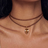 Marquise Champagne Pendant Cord Necklace