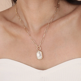 Deco Gold Pendant Necklace